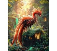 Diy Kit Punto Croce Con Perline Animale Fenice Della Foresta Kits Punto Croce Con Perline Fai-Da-Te Kit Ricamato Set Facile Per Adulti Principianti Arte Del Ricamo 9CT 40x50cm