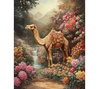 Diy Kit Punto Croce Con Perline Cammello Animale E Fiori Kits Punto Croce Con Perline Fai-Da-Te Kit Ricamato Set Facile Per Adulti Principianti Arte Del Ricamo 9CT 40x50cm