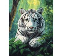 Diy Kit Punto Croce Con Perline Cartone Animato Tigre Bianca Set Di Ricamo Con Perline Fai Da Te,Modello Di Perlines,Kit Per Ricamos,Decorazioni Per La Casa 40x50cm