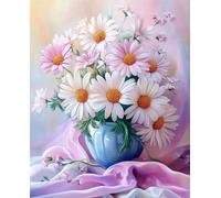 Diy Kit Punto Croce Con Perline Fiori Di Margherita In Vaso Kit Per Ricamo A Punto Croce,Pittura Fai Da Te Con Perline,Arazzo 3D,Seed Bead Embroidery Kits 9CT 40x50cm