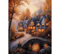 Diy Kit Ricamo Francese Con Perline Scenario Cittadino Dei Cartoni Animati Kit Per Ricamo A Punto Croce,Pittura Fai Da Te Con Perline,Arazzo 3D,Seed Bead Embroidery Kits 9CT 60x80cm