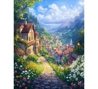 Diy Kit Ricamo Francese Con Perline Scenario Della Città Anime Kit Per Ricamo A Punto Croce,Pittura Fai Da Te Con Perline,Arazzo 3D,Seed Bead Embroidery Kits 9CT 60x80cm