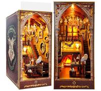 DIY Magic Academy Book Nook, Fantasy Castle Common Room Model, 3D Assembly Bookend, Retro Mystic Theme for Adults