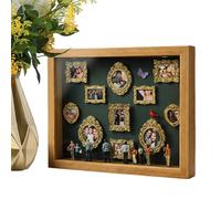 DIY Memory Display Case - 3D Light Up | Photo Frame with Figurines and Gold Frames | Personized Mini Museum Box For Family, Couples, Adults | Wooden DIY Home Decor Gift Her, Him, Wedding, Annivers
