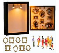 DIY Mini Museum Silhouette Box - Festeggia i tuoi ricordi unici con stile (nero con luce) (nero senza luce)