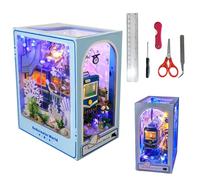 DIY Miniature Christmas Dollhouse Set, Creative 3D Bookstand, Hand-Assembled Light-Up House Model, Includes Tool Kit(Under the Sea)