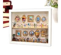 DIY Museum Box - Double Layer Figure Silhouette Case, Wood Miniature Photo Frame, Personalized Shadow Display, Memory Collection Gear, Craft Category, Natural Oak For Graduation Wedding Party