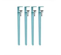 Diy No Perforation Furniture Metal Coffee Table Legs Furniture Control Table Leg 4 Piece Metal Iron Table Legs Adjustable F Shaped Dining Table(40cm/Sky blue)