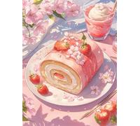 DIY Pane ai fiori e alla frutta Dipingere con i Numeri Adulti,Paint by Numbers Kit per Quadri da Dipingere Numerati Include Pennelli e Colori Acrilici,per Casa Parete Decorazione con cornice,60x75 cm