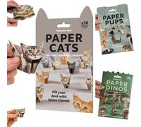Diy Paper Cats,50 Pcs Diy Paper Cats Craft Kit,fun 3d Paper Dog & Cat & Dinosaur Models,Creative Origami Animal Kit,Desk Decor, Fun Craft Activity for Adults & Kids-3pcs