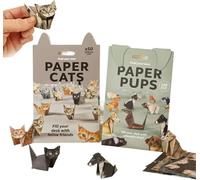 DIY Paper Cats - 50 Sheets DIY Origami Paper to Fold Cute Cat Figures, Animal Papers Sculpture for Teens & Adults, Desk Decoration (dog & cat)