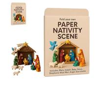 DIY Paper Nativity Scene, Christmas Nativity Set, Nativity's Sets, Sunday School & Family Christmas Activity, Easy to Fold, Creative & Educational (A)