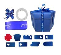 DIY Photo Box, Holiday Wrapping Supplies, 24.5x24.5x16cm Memory Picture Organizer, 8 Layer Reusable Tool, for Party Planners Organizers Birthday Valentine Holiday, Decorative Keepsake Accessory