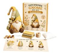 DIY Quilting Gnome Kit With Floral Fabric Stuffing Buttons For Beginner