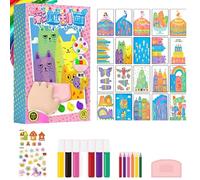 DIY Rainbow Scratch Art, 20 pezzi DIY Rainbow Scratch Art, kit di pittura Squeegee Art per bambini, DIY Christmas Rainbow Scratch Painting, bambini che dipingono Rainbow dot Scratch Painting (1pc)