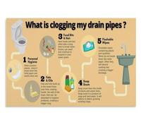 DIY Repair Poster Pipe Health Canvas Wall Art Kitchen Decor | Visual cross section shows how debris accumulates over time inside drains (Magnetic,12x18inch(30x45cm))