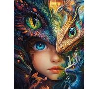 Diy Set Per Ricamo Con Perline Elfi E Draghi Fantasy Kit Per Ricamo A Punto Croce Con Perline Fai Da Te,Set Per Ricamos Con Perlines Da 3 Mm Per Lavori Artigianali 40x50cm