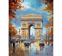 Diy Set Per Ricamo Con Perline Paesaggio Architettonico Dell'Arco Di Trionfo Kit Di Arazzi Artigianali A Punto Croce Con Ricamo A Puntos Croces，Motivo Di Cucitura Con Perline，Pittura Mur 40x50cm