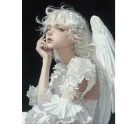 Diy Set Per Ricamo Con Perline Ragazza Angelo Anime Kit Da Ricamo Con Perline Artigianali, Set Da Cucito, Decorazione Da Parete Con Motivo Ad Ago 40x50cm