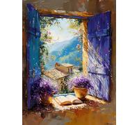 Diy Set Per Ricamo Per Adulti Il Paesaggio Fuori Dalla Finestra Schema Per Ricamo A Punto Croce Con Perline, Fai Da Te, Da Appendere Alla Parete, Set Di Perle 3D 50x70cm