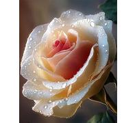 Diy Set Per Ricamo Per Adulti Una Rosa Bianca Kit Timbrati A Punto Croce Con Perline Kits Per Ricamo A Puntos Croces Artigianale 50x70cm