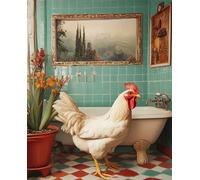 Diy Set Ricamo Perline Animale Di Pollo Dei Cartoni Animati Kits Punto Croce Con Perline Fai-Da-Te Kit Ricamato Set Facile Per Adulti Principianti Arte Del Ricamo 9CT 50x60cm