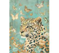 Diy Set Ricamo Perline Animale Leopardo E Farfalla Kits Punto Croce Con Perline Fai-Da-Te Kit Ricamato Set Facile Per Adulti Principianti Arte Del Ricamo 9CT 50x60cm