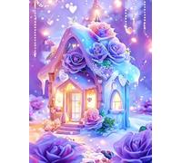 Diy Set Ricamo Perline Cottage Dei Fiori Da Favola Kits Punto Croce Con Perline Fai-Da-Te Kit Ricamato Set Facile Per Adulti Principianti Arte Del Ricamo 9CT 50x60cm