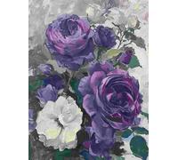 Diy Set Ricamo Perline Dipinto Ad Olio Di Rosa Viola Kit Per Ricamo A Punto Croce,Pittura Fai Da Te Con Perline,Arazzo 3D,Seed Bead Embroidery Kits 9CT 50x60cm