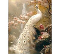 Diy Set Ricamo Perline Dipinto Ad Olio Raffigurante Un Pavone Bianco Kit Per Ricamo A Punto Croce,Pittura Fai Da Te Con Perline,Arazzo 3D,Seed Bead Embroidery Kits 9CT 50x60cm