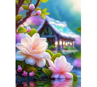 Diy Set Ricamo Perline Fiori Rosa Fantasy Kits Punto Croce Con Perline Fai-Da-Te Kit Ricamato Set Facile Per Adulti Principianti Arte Del Ricamo 9CT 50x60cm