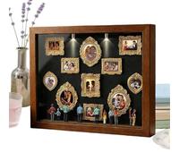 DIY Silhouette Box - Shadow Box Frame Kit With Lights, Miniature People Figures And Lights, 11 Pieces Miniature Picture Frame With 8 Figurines - For Tabletop Valentine's Day Wedding