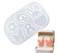 Diy Silicone Earring Molds, Easter Craft Stencils with Butterfly, Flower Rabbit and Egg Shapes, Perfect for Holiday Jewelry Making, Family Crafting School Projects, and Home Diy Fun for Women