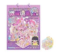 DIY Sticker Book, Cartoon Miniature Scene Supplies, Creative Fun Stickers for Scrapbooking, Notebook Journal Decoration Set for Kids Adults Home School Birthday Holiday Party Craft Activities