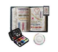 DIY Stitch-Book, Stitch-Book Embroidery, Embroidery Craft Gift, with 24 Bundle Embroidery Floss Set, 86 Sewing Patterns