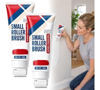 DIY Waterproof Wall Repair Paste with Integrated Small Roller Brush (2PCS) | All-in-One Wall Repair Paste with Roller Brush, Roller Wall Repair Paste for Drywall, Plaster & Stain Covering