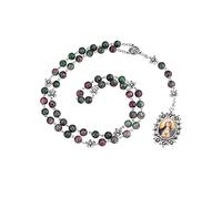 diyalo Collana con ciondolo a Y con 7 o 10 perle di preghiera e rosario servita dei sette dolori, 30.71 inch+5.9 inch, Zinco, Non pietra preziosa