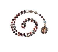 diyalo Collana con ciondolo a Y con 7 o 10 perle di preghiera e rosario servita dei sette dolori, 31.5 inch+6.3 inch, Zinco, Agata