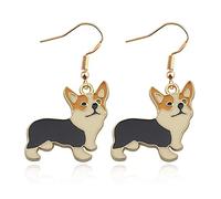 DIYANMMY Carino cartone animato lega Corgi Dog Drop ciondola orecchini su fascino gioielli animali Corgi regalo per gli amanti degli animali Corgi mamma cucciolo mamma, Metallo