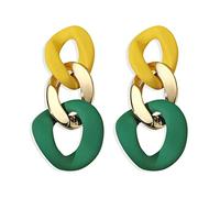 DIYANMMY Charm Elegante catena di colore cavo acrilico temperamento geometrico orecchini pendenti bohemien minimalista ipoallergenico gioielli regalo, metallo, n/p, Metallo