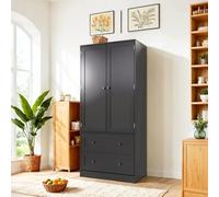 DIYART Armadietto da cucina con ante e cassetti, altezza 163 cm, organizer autoportante in legno per cucina, sala da pranzo