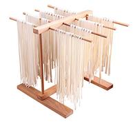 DIYARTS Stendino per Pasta 8 File Pieghevole in Legno di Faggio Essiccatori Fatti A Mano per Spaghetti Freschi Rack da Cucina Multifunzionale per Tazze da Asciugamani Cucina