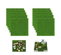 DIYCUT 10 Pezzi Miniatura Prato Sintetico 15x15 cm, Erba Finta 5 mm Spessore, Simulato Erba Sintetica per Esterno, per Decorazione Giardino, Balcone, Patio, Decorazione Paesaggistica