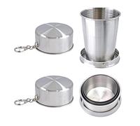 DIYCUT 2 Pezzi Tazza da Viaggio Pieghevole, Acciaio Inossidabile Tazze da Campeggio, Portatile Bicchiere Pieghevole da Viaggio, per Vita Quotidiana, Campeggio, Viaggi