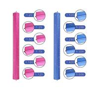 DIYCUT Scalimetro Professionale Triangolare in Alluminio 15 cm, Righello in Scala 1:20-1:500 per Disegnatori e Ingegneri