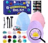 DIYDEC Set di scavi pasquali per bambini, pietre naturali per caccia al tesoro, pietre minerali per bambini, per feste di Pasqua e regalo per bambini