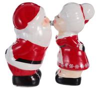DIYEAH 1 paio di saliere e pepiere in , graziose bottigliette di | Sali da condimento in gres, con simpatici disegni di Babbo Natale e della signora Claus, materiale resistente, chiusura