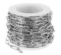 DIYEAH 1 Rotolo di Catena a graffetta per la creazione di Gioielli - Catena per Collana in Argento da 5 Iarde, Maglia Leggera per Articoli per Arti e Mestieri, bracciali, collane e cavigliere