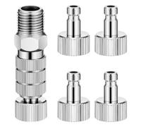 DIYEAH 1 Set Adattatori per Aerografo Inossidabile con Connettore Kit Completo Maschi Accessori per Aerografi e Tubo Flessibile Facile da Installare e Resistente