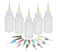 DIYEAH 1 Set di flaconi applicatori con Punta di precisione - Flacone con Aghi - 30 ml/1 oz con Scala per Applicazioni di Inchiostro e Colla, Forniture per Pittura a Olio e Quilling